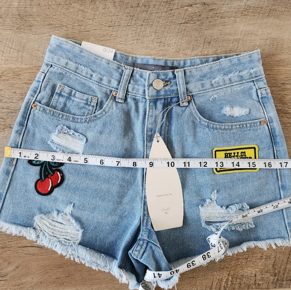 Cali 1850 Cutoff High Waist Jean Shorts - Picture 11 of 12